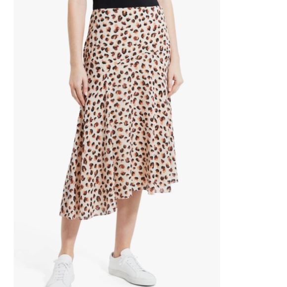 Leopard Flora Print Asymmetric Silk Skirt - Picture 4 of 4